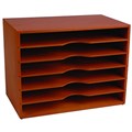 DESKTOP ORGANISER STATIONERY STAND SORTER ESSELTE 38625 HORIZONTAL 6 TIER WOODEN NATURAL