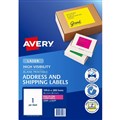 AVERY 35998 L7167FP HIGH VISIBILITY SHIPPING LABEL LASER 1UP FLUORO PINK 25PK