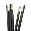 STRAW SCOOP SPOON WRAPPED PAPER DRINKING PREMIUM 4PLY 220MML X 8MMD WRAPPED BLACK EACH500 PACK2000
