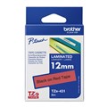LABELLING TAPE BROTHER TZE431 LAMINATED LABEL TAPE 12MM X 8M BLACK ON RED