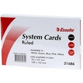 CARD SYSTEM  PALM CARDS RULED 8 X 5 203MM X 127MM WHITE 100PK