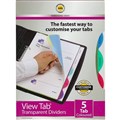 DIVIDERS MARBIG PROFESSIONAL SERIES VIEWTAB DIVIDER PP 5TAB A4 ASSORTED