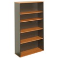 BOOKCASE SHELVING OXLEY 5 SHELF 900X315X1800MM BEECH IRONSTONE