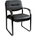 CHAIR YS10B CLIENT SLED BLACK PU