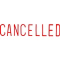 STAMP SELF INKING PRE INKED MESSAGE STAMP  CANCELLED  RED INK