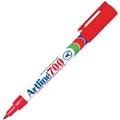 ARTLINE 700 PERMANENT MARKER 07MM BULLET NIB RED EACH1 PACK12