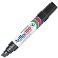 PERMANENT MARKER ARTLINE 100 JUMBO CHISEL NIB 75MM12MM BLACK EACH1 PACK6