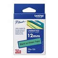 LABELLING TAPE BROTHER TZE731 LAMINATED LABEL TAPE 12MM BLACK ON GREEN