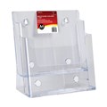 DEFLECTO 77865 BROCHURE HOLDER A4 TWO TIER FREE STANDINGWALL MOUNT CLEAR