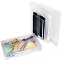 FILE CASE MARBIG DOCUMENT BOX CARRY CASE FILE WITH CLIP HARD PLASTIC CLEAR A4