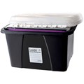 SUSPENSION FILE BOX CARRY FILE CRYSTALFILE ENVIRO PORTA BOX CLEAR LID BLACK BASE TUB EACH1 PACK6