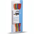 VELCRO TIES ADJUSTABLE 5 X 200MM COLOUR ASSORTED 5PK