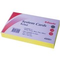 SYSTEM CARDS RULED 8 X 5 203MM X 127MM YELLOW 100PK