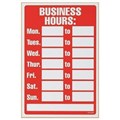 SIGN HEADLINE P8272 SIGN BUSINESS HOURS 203MM X 305MM RED  WHITE