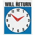 HEADLINE SIGN WILL RETURN CLOCK 190MM X 230MM