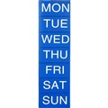 MAGNETIC DAYS OF WEEK MONDAY  TUESDAY  WEDNESDAY  THURSDAY  FRIDAY  SAT  SUN 50MM X 25MM BLUE 7PK