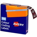 AVERY 43249 LATERAL FILE LABEL SIDE TAB NO9 COLOUR CODE 25 X 38MM BROWN PACK 500