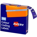 AVERY 43247 LATERAL FILE LABEL SIDE TAB NO7 COLOUR CODE 25 X 38MM PURPLE PACK 500
