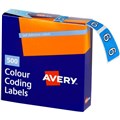 AVERY 43246 LATERAL FILE LABEL SIDE TAB NO6 COLOUR CODE 25 X 38MM BLUE PACK 500
