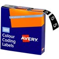 AVERY 43245 LATERAL FILE LABEL SIDE TAB NO5 COLOUR CODE 25 X 38MM DARK GREEN PACK 500