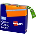 AVERY 43244 LATERAL FILE LABEL SIDE TAB NO4 COLOUR CODE 25 X 38MM LIGHT GREEN PACK 500