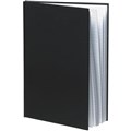 NOTEBOOK LEATHERGRAIN CASEBOUND BLANK 100 LEAF A5 BLACK