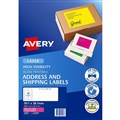 AVERY 35957 L7163FP HIGH VISIBILITY SHIPPING LABEL LASER 14UP FLUORO PINK 25PK
