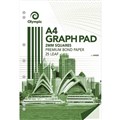 GRAPH PAD A4 2MM SQUARES 25 LEAF 