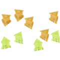 QUARTET EXTRA STRONG MAGNETIC TRIANGLES GREENORANGE 10PK