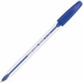 PAPERMATE INKJOY 100 BALLPOINT PEN CLEAR TRIANGULAR BARREL MEDIUM 10MM BLUE EACH1 PACK12