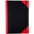 NOTEBOOK CUMBERLAND 3002 PREMIUM A5 RED  BLACK COVER 200 PAGE WITH ELASTIC CLOSURE