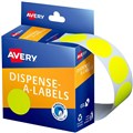 LABEL AVERY DISPENSER LABELS 937295 ROUND 24MM FLUORO YELLOW 350PK