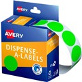 LABEL AVERY DISPENSER LABELS ROUND 937297 24MM FLUORO GREEN PACK 350 EACH1 PACK5