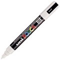 POSCA PAINT MARKER PC5M UNIBALL MEDIUM BULLET TIP NO 1 25MM WHITE