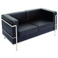 LOUNGE CHAIR RAPIDLINE SPACE2  2 SEAT SOFA PU BLACK