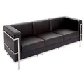 LOUNGE CHAIR RAPIDLINE SPACE3  3 SEAT SOFA PU BLACK