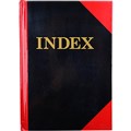 NOTEBOOK CUMBERLAND 43130 GLOSS COVER RULED A5 NOTE BOOK  BLACK  RED 100 LEAF INDEXED