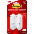 HOOK COMMAND ADHESIVE WIRE HOOKS MEDIUM WHITE PACK 2 HOOKS AND 4 STRIPS
