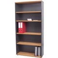 BOOKCASE SHELVING RAPID WORKER 4 SHELF 900 X 315 X 1800MM BEECH  IRONSTONE