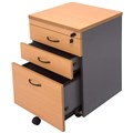 PEDESTAL DRAWER MOBILE RAPIDLINE 3 DRAWERS LOCKABLE 690 X 465 X 447MM BEECH  IRONSTONE