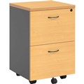 PEDESTAL DRAWER MOBILE RAPID WORKER 2 DRAWERS LOCKABLE 690 X 465 X 447MM BEECHIRONSTONE
