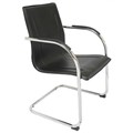 CHAIR RAPIDLINE COMFO VISITORS CHROME FRAME CANTILEVER BASE BLACK