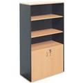 CUPBOARD CABINET SHELVING WALL UNIT RAPID WORKER LOCKABLE 1800 X 900 X 450MM BEECHIRONSTONE
