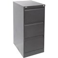 GO STEEL FILING CABINET 3 DRAWERS 1016 X 460 X 620MM BLACK RIPPLE