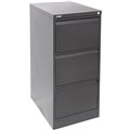 GO STEEL FILING CABINET 3 DRAWERS 1016 X 460 X 620MM GRAPHITE RIPPLE