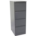 GO STEEL FILING CABINET 4 DRAWERS 1321 X 460 X 620MM GRAPHITE RIPPLE
