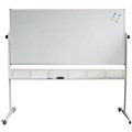 WHITEBOARD RAPIDLINE MOBILE DOUBLE SIDED PIVOTING 1200 X 900MM WITH PEN TRAY AND STAND