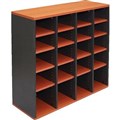 PIGEON HOLE SHELVING UNIT RAPID WORKER 20 HOLE 1040 X 1040 X 380MM CHERRYIRONSTONE