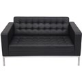 LOUNGE CHAIR RAPIDLINE VENUS2 SOFA TWO SEATER SOFA BLACK PU