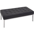 OTTOMAN STOOL FOOT RAPIDLINE VENUS ST STAINLESS STEEL FRAME BLACK PU